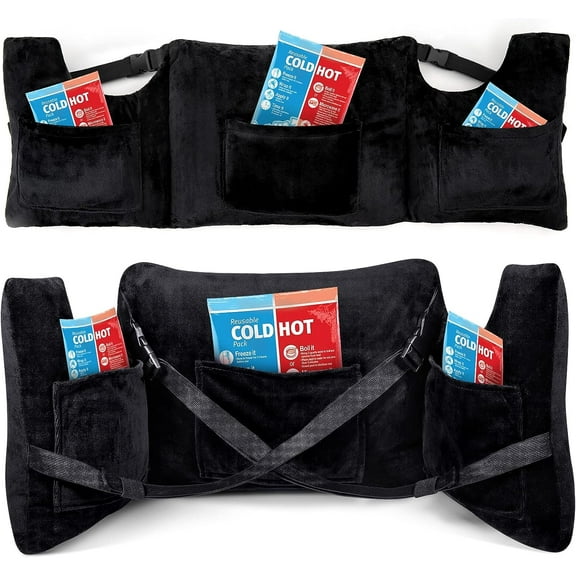 Cooltop Post Mastectomy Pillow for Recovery 4 Pockets Breast Surgery Healing, Pure Black