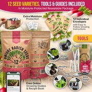 Organo Republic - 12 Radish Seeds Varieties - 4,080+ Non GMO Heirloom Garden Seeds