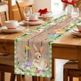 thumbnail image 5 of Happy Easter Bunny Table Runner 70 Inches Long Farmhouse Dress Scarves, Spring Floral Wooden Sage Green Plaid Dining Tablerunner for Coffee Table/Kitchen Island/Party Décor, 13" x 70", 5 of 8