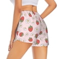 thumbnail image 3 of Bixox Women's Strawberry Floral pattern 2 in 1 Running Shorts - Lightweight Athletic Workout Gym Yoga Shorts Liner with Pockets - XX-Large, 3 of 7