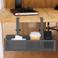 thumbnail image 6 of Yonrjhukm No Hole Office Under Desk Storage Basket, Adjustable Cable Manager, Carbon Steel Hanging Organizer for Classroom, Office Supplies, and Stationery Storage, 6 of 6