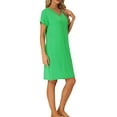 thumbnail image 4 of INSPIRE CHIC Women Nightshirt Short Sleeve T-Shirt Sleepshirt V Neck Nightgown Dress with Pockets XS Green, 4 of 6