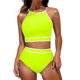 thumbnail image 1 of Traje de Baño de 2 Piezas para las Mujeres Hawaiana Estampado Tropical Cami Bra con Volantes, Juegos de Baño de Ropa de Playa para la Piscina Y el Mar, 1 of 7