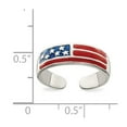 thumbnail image 2 of White Sterling Silver Ring Band Toe Enameled Flag, Size 8, 2 of 2