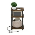 thumbnail image 4 of Furinno Just 3-Tier Turn-N-Tube USB and Type-C Charging Port End Table with Open Storage, Amber Pine/Black, 4 of 8