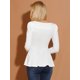 thumbnail image 5 of CamiBásiDe ManLarCon Cuello Redondo Y Peplum Informal PaMujer Blanco XL, 5 of 6