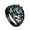 Black, variant on Punk Mens Stainless Steel Gem Stone Vintage Ring, Stainless Steel,Gem,Metal