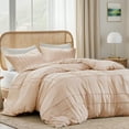 thumbnail image 2 of Regency Heights King Duvet Cover Set, Soft Washed Pleated Duvet Cover King, 3-Piece Bedding Set with Pillow Shams, Blush, 2 of 11