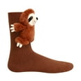 thumbnail image 3 of 3D Knit Animal Sloth Socks for Women, 2025 Christmas Socks Collection Fun Cute Plush Animals Hug Crew Socks, Winter Socks for Wife (Sloth #788), 3 of 15