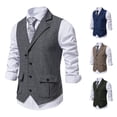 thumbnail image 1 of Chaleco de traje casual de un solo pecho para hombre, chaleco de moda para hombre, chaleco, 1 of 5
