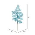 thumbnail image 2 of Vickerman 22" Turquoise Glitter Lace Holly Leaf Artificial Christmas Spray. Includes 12 sprays per pack., 2 of 3