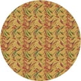 thumbnail image 1 of Ahgly Company Machine Washable Indoor Round Transitional Yellow Area Rugs, 3' Round, 1 of 7