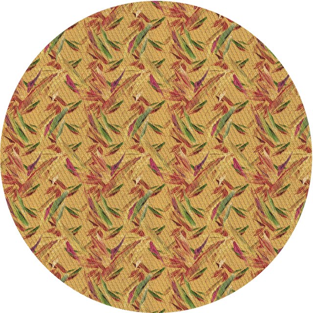 Ahgly Company Machine Washable Indoor Round Transitional Yellow Area Rugs, 3' Round