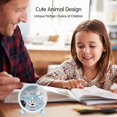 thumbnail image 3 of Reloj despertador de 4 pulgadas con diseño de pata de gato azul, sin tictac, para niños, reloj despertador de aprendizaje, reloj con luz nocturna, 3 of 5