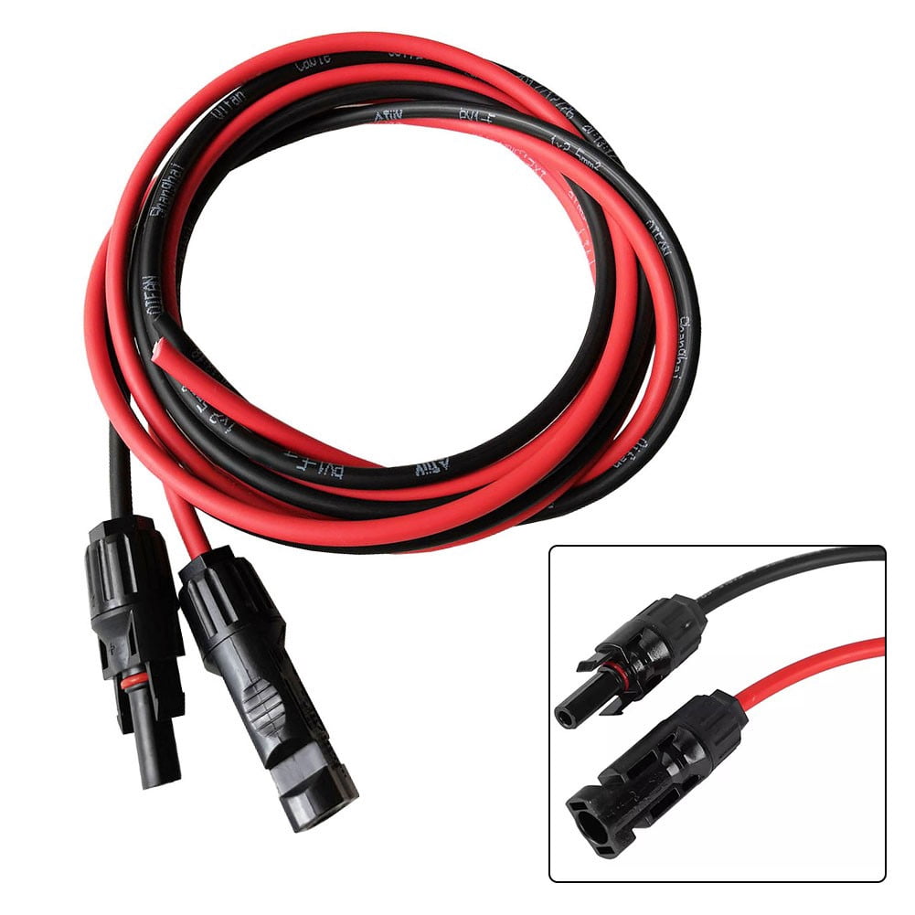 Solar Extension Cable Wire Black+Red 12AWG(2mm) with Female and Male Connector