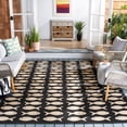 thumbnail image 2 of SAFAVIEH Courtyard Tranter Geometric Fish Indoor/Outdoor Area Rug, 9' x 12', Black/Beige, 2 of 11