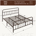 thumbnail image 6 of Yaheetech Metal Bed Frame with High Headboard and Footboard, King, Bronze, 6 of 9