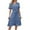 Blue, variant on Pimfylm Womens Summer Satin Wrap Casual Dress V Neck Flared Sleeve Tie Front Waist Elegant Dress Beige, S