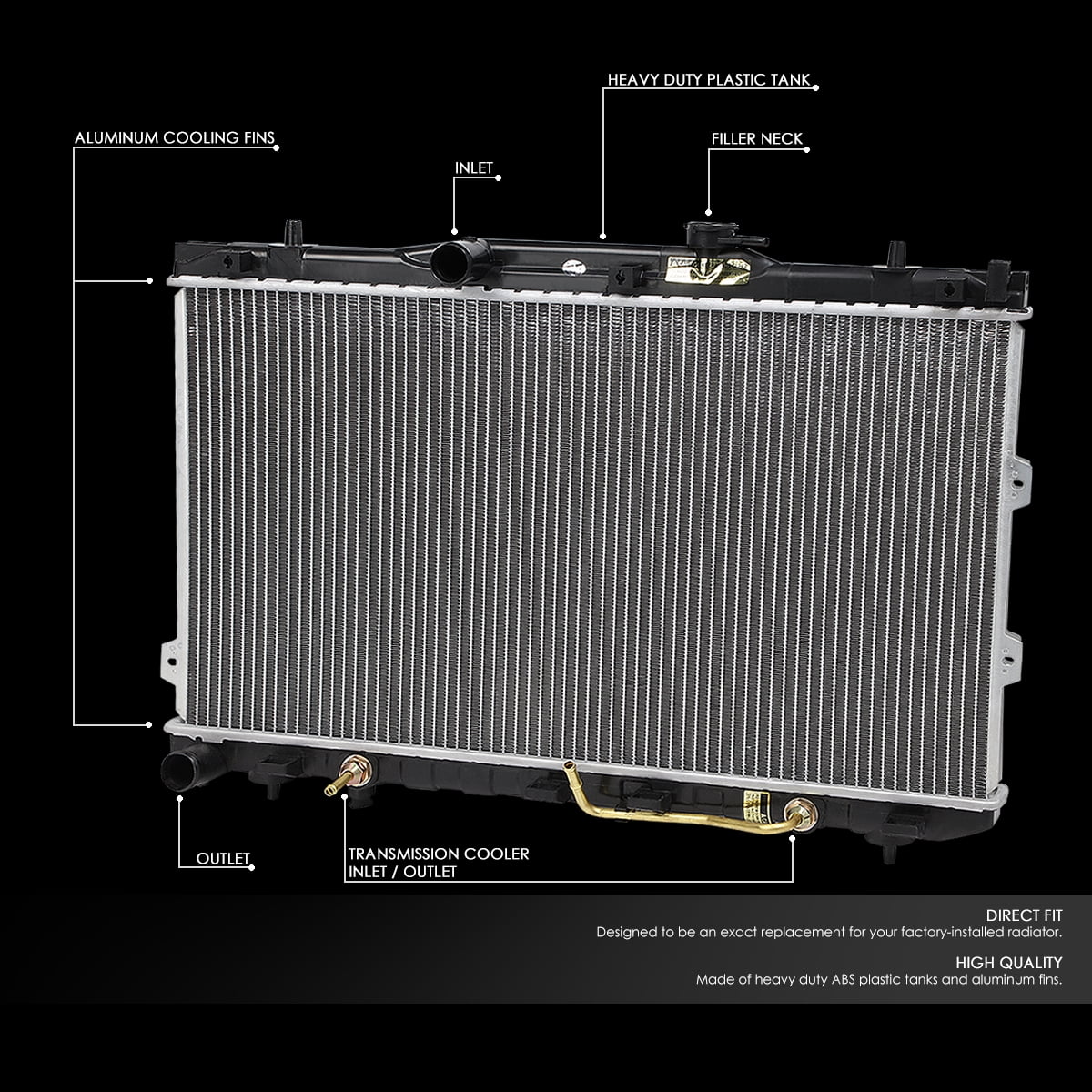 DNA Motoring For 04-09 Kia Spectra 2.0L Full Aluminum Core Radiator DPI 2784 Replacement