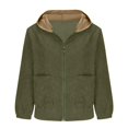 thumbnail image 4 of Jindong Vestes pour Femmes, une Veste Zippée Unie Décontractée et Tendance Qui les Fait Paraître Plus Jeunes, Manteaux pour Femmes Vert, 4 of 6