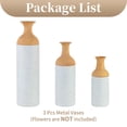 thumbnail image 6 of Sziqiqi Rustic White Floor Vases Set of 3: Metal Extra Large Vase for Dried Flowers Shabby Chic Oversized High Vases Standing Antique Terracotta Farmhouse Vase for Pampas Grass Twigs Wicker, 6 of 10