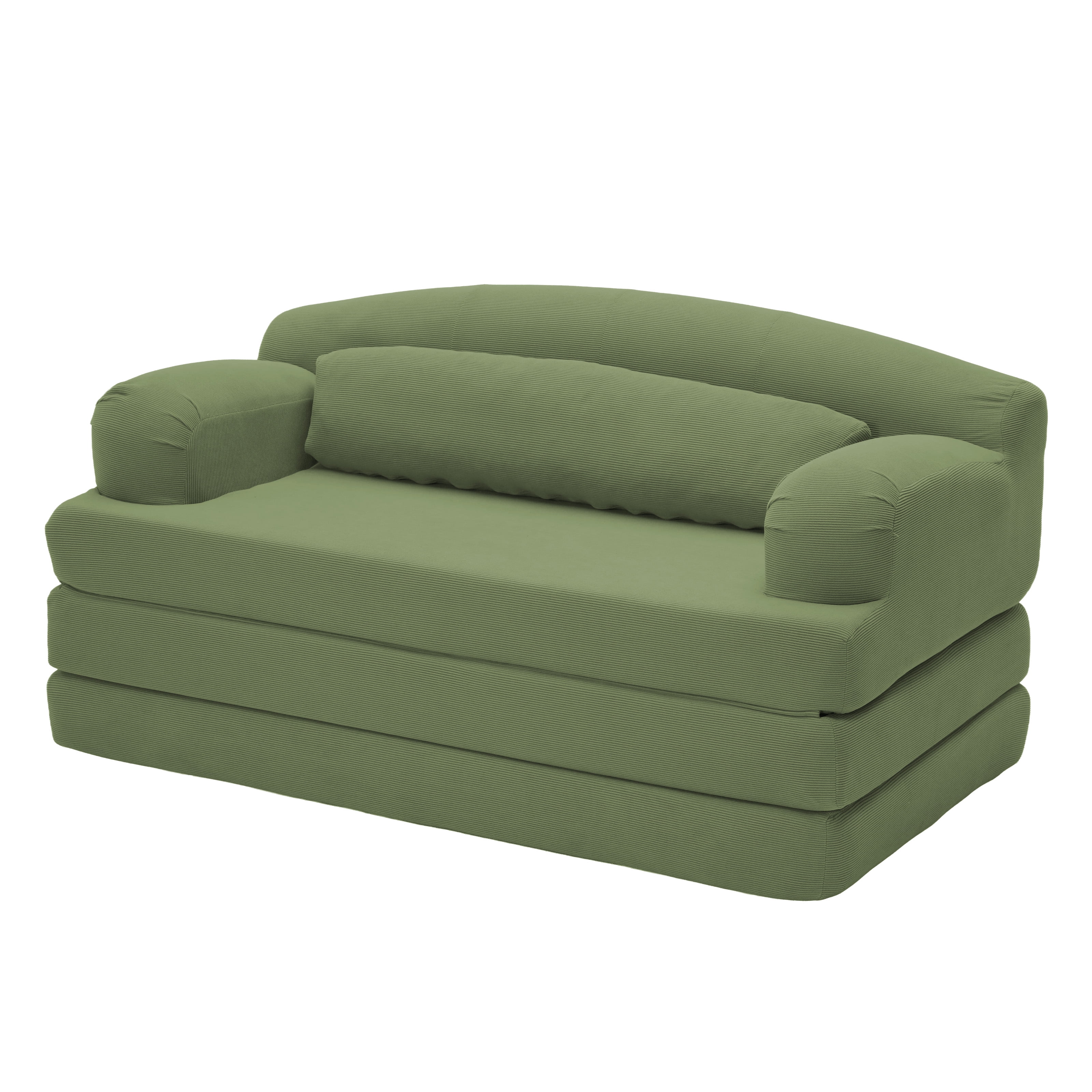 Leumius Futon Sofa Bed, Convertible Sofa Bed,Folding Boneless Couches,Low-Profile Boneless Couch for Living Room,15.8" H Low Seat Small 57" Foldable Floor Sleeper Mattress Lounge Space‑Saving