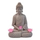 thumbnail image 4 of Estatua de Buda para jardín con luces solares, decoración creativa para inauguración de casa. Sentado Gris claro, 4 of 8