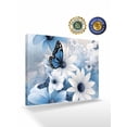 thumbnail image 2 of Blue White Floral Wall Art for Living Room,Canvas Picture Wall Decor for Bathroom Bedroom,Elegant Rustic Butterfly Botanical Painting Artwork for Office Kitchen Hallway Dining Room Home Decor 24"x32", 2 of 8