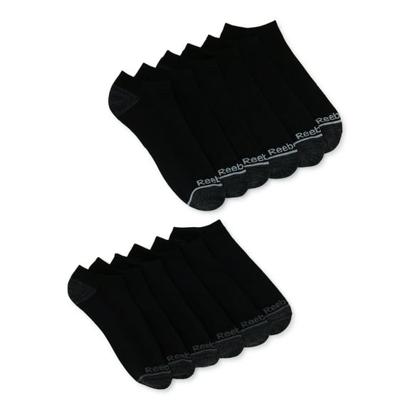 Reebok Men's Socks, Essentials Cushion Low Cut Socks, 12-Pack, Sizes 10-13