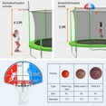 thumbnail image 3 of Elitezip 1000 LBS Round Trampoline 10 FT for Kids Adults, Heavy Duty Outdoor Upper Bounce Trampolines, Backyard Trampoline with Enclosure Net, Basketball Hoop, Ladder, Stakes, Green - ASTM CPC CPSIA, 3 of 7