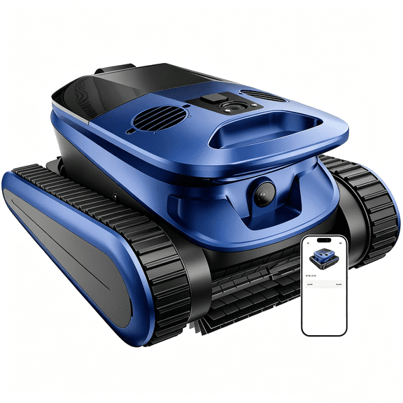 Cordless Robotic Pool Cleaner with Replaceable Battery, Smart App Control, 3200 Sq.Ft Coverage, IPX8 Waterproof Automatic Pool Vacuum for Inground & Above Ground Pools