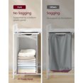 thumbnail image 2 of Boutique Home Laundry Hamper with 2 Removable Bags, Metal Frame, White/Light Gray, 2 of 7