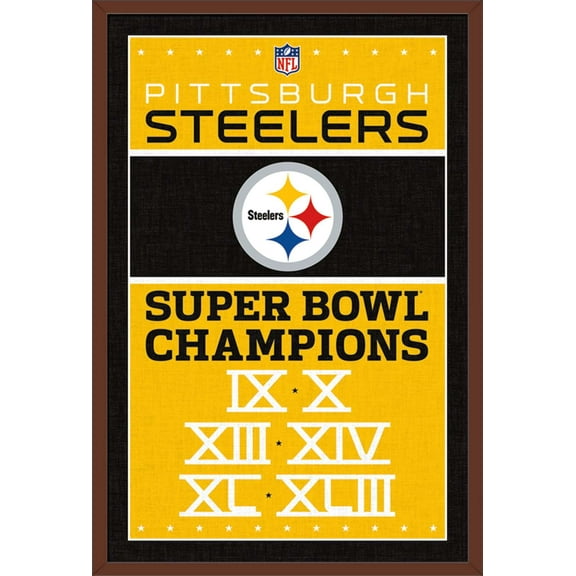 NFL Pittsburgh Steelers - Champions 13 Wall Poster, 22.375" x 34", Framed