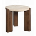 thumbnail image 2 of The Leonardo Travertine Top & Dark Oak End Table - Contemporary Design with 50mm Thick Top, 2 of 6