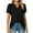 Black, variant on Buigttklop Women'S Tunic Pleated Tops Clearacne Plus Size Women'S Short Sleeve Solid Color Petal Sleeve V-Neck Top