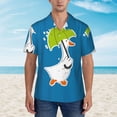 thumbnail image 4 of Lsque Goose Holding an Umbrella pattern Hawaiian Shirt for Men, Unisex Summer Beach Casual Short Sleeve Button Down Shirts-Large, 4 of 9