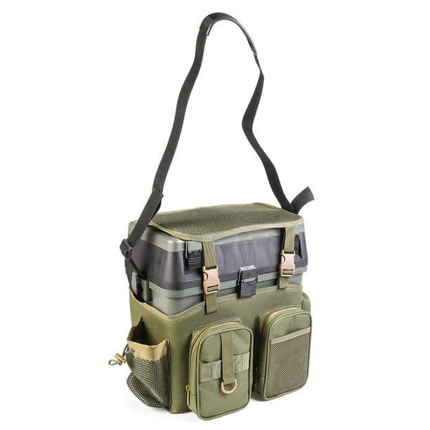 Multifunctional Fishing Backpack with Tackle Box Fishing Gear Utility  Storage Shoulder Bag 