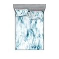 thumbnail image 2 of Ambesonne Nature Fitted Sheet & Pillow Sham Set, Grunge Marble Effect, Twin, Cadet Blue Seafoam, 2 of 3