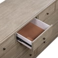 thumbnail image 4 of 4Pc Bedroom King Size Canopy Bed Nightstand Dresser Mirror Strong Furniture Set Gray Oak Finish, 4 of 7