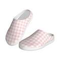 thumbnail image 2 of Daiia Checkboard Print Women’s Fuzzy Slippers Memory Foam Lightweight House Shoes Cozy Loafer Flannel House Shoes-39/40, 2 of 7