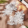 thumbnail image 5 of 2Pcs Pearl Flower Embroidery Lace Patches 3D Floral White Floral Embroidered Sew on Appliques Lace Fabric Trimmings, 5 of 9