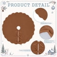 thumbnail image 4 of 48-Inch Brown Christmas Tree Skirt with Scalloped Edge and Tie Closure, Holiday Tree Base Cover for Living Room Decor, 4 of 7