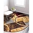thumbnail image 3 of Unique Loom Barista Collection Moderne Cercles Rustique Chaleureux Tapis_cof010, 4' Rond, Multi/Beige, 3 of 4