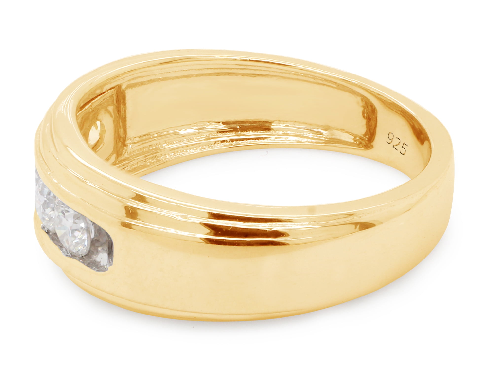 AFFY Mens Anniversary Wedding Band Ring, 0.50CT Moissanite