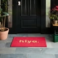 thumbnail image 2 of TOWN & COUNTRY TERRA Hiya Painted Welcome Outdoor Door Mat, Natural Coir, Heavyweight, Non-Slip Entryway Mat, Red, 18"x30", 2 of 5