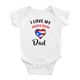 thumbnail image 1 of I Love My Puerto Rican Dad Heart Flag Baby Bodysuits Baby Bodysuit, 1 of 5