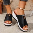 thumbnail image 5 of IUJSOY Womens Sandals Peep Toe Fashion Wedges Heels Platform Slip on Shoes Casual Summer Dress Shoes, 5 of 9