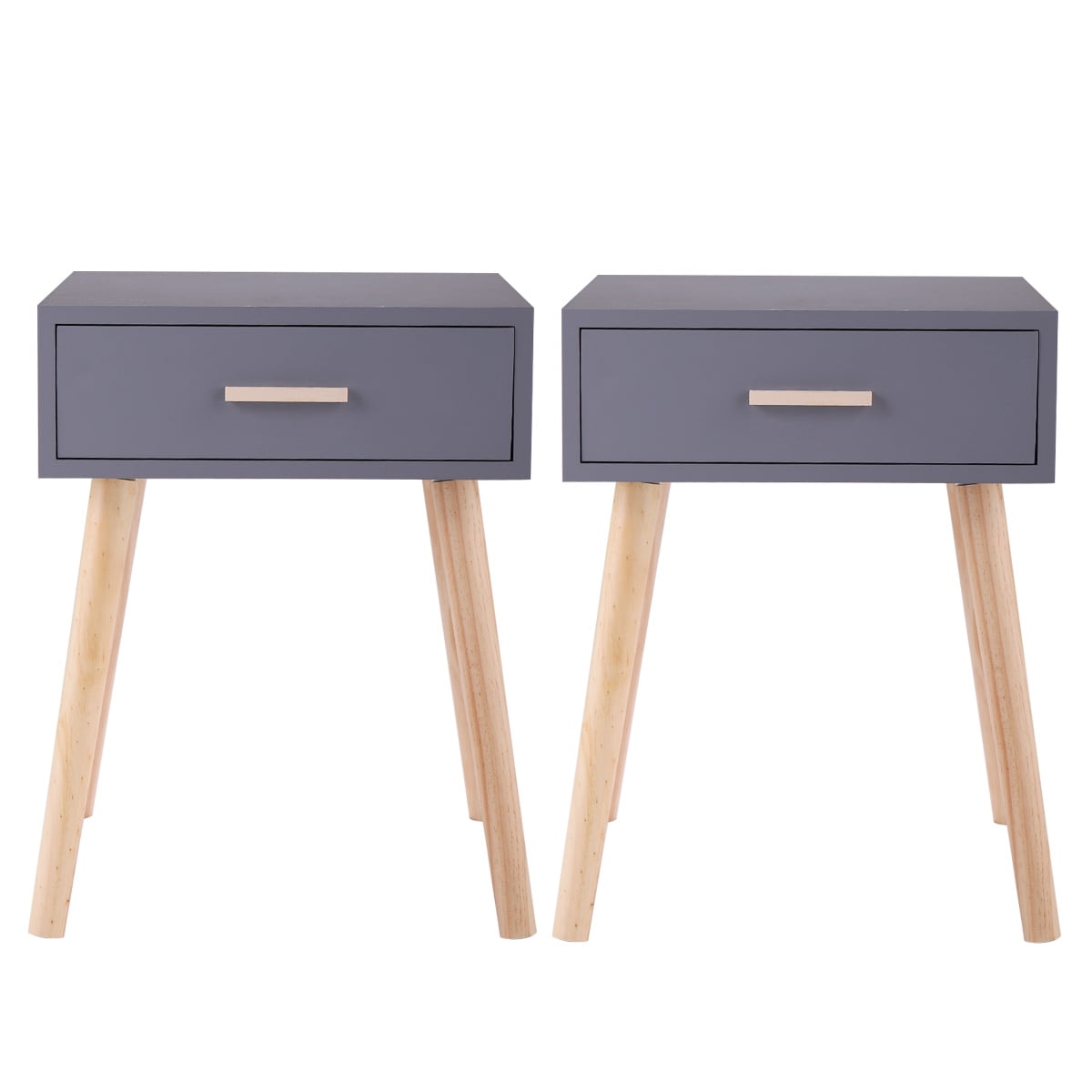 Lowestbest Two-Piece Single-Drawing Bedside Table, Modern Style Bedside Table for Bedroom, Grey Lowestbest Two-Piece Single-Drawing Bedside Table, Modern Style Bedside Table for Bedroom, Grey