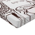 thumbnail image 2 of Ambesonne Savannah Fitted Sheet, Wild Lion Zebra Antelope, Twin Size, Brown and Cream, 2 of 3