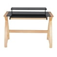 thumbnail image 5 of Indoor Home Office Furniture Bentley Mid-Century Modern Office Desk In Natural Wood And Black Glass, 5 of 7